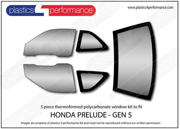 ポリカーボネート ウインドウキット｜ホンダ Prelude - 5th Generation