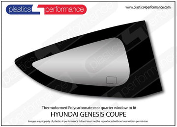 Genesis Coupe ポリカーボネート 右リアクォーターウインドウ｜Hyundai Genesis Coupe 写真1