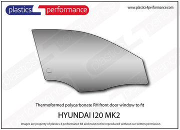 i20 MK2 GB - 5dr Hatchback ポリカーボネート 右フロントドアウインドウ｜Hyundai i20 MK2 GB - 5dr Hatchback 写真1