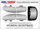 i30 MK3 PD (N Performance) - 5dr Fastback ポリカーボネート ウインドウキット｜Hyundai i30 MK3 PD (N Performance) - 5dr Fastback 写真1