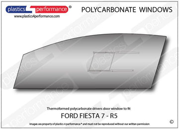 ポリカーボネート 左フロントドアウインドウ｜Ford Fiesta MK7 R5（2013年〜現在） 1