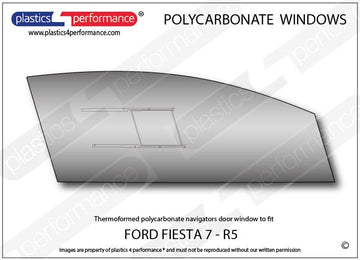 ポリカーボネート 右フロントドアウインドウ｜Ford Fiesta MK7 R5（2013年〜現在） 1
