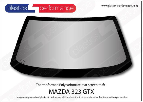 ポリカーボネート リアウインドウ｜マツダ 323 BG8Z GTX 3dr Hatchback