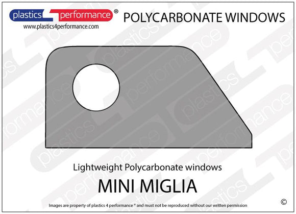 ポリカーボネート 右フロントドアウインドウ｜Mini Miglia/ Mini 7 1