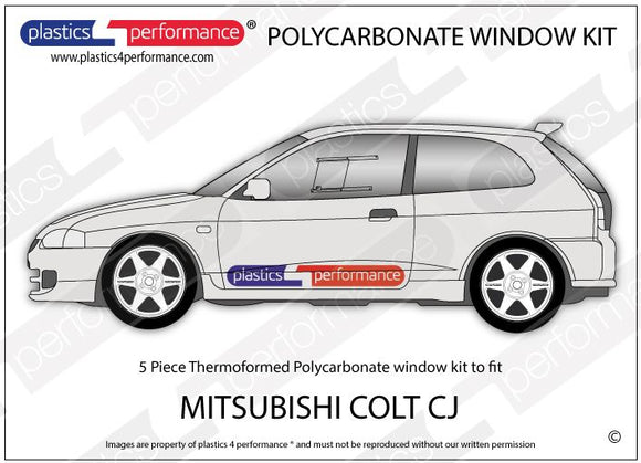 ポリカーボネート ウインドウキット｜三菱 Colt CJ - 3dr Hatchback