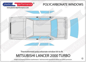 ポリカーボネート ウインドウキット｜三菱 Lancer 2000 Turbo