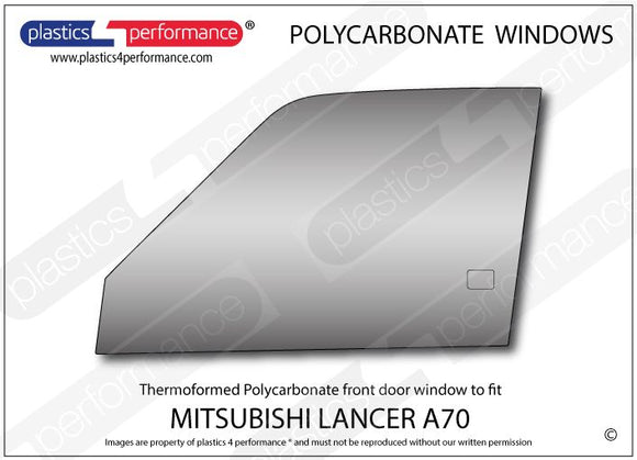 ポリカーボネート 左フロントドアウインドウ｜三菱 Lancer A70