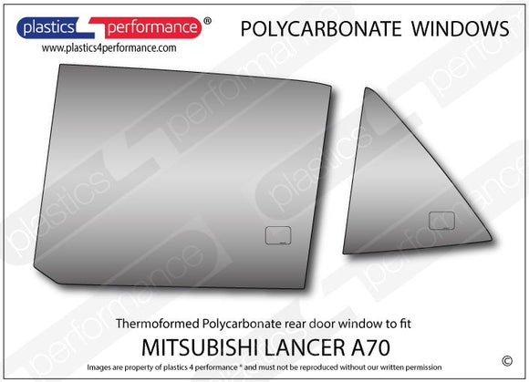 ポリカーボネート 左リアドアウインドウ｜三菱 Lancer A70