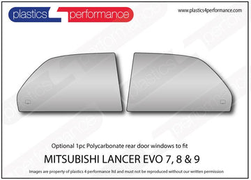 ポリカーボネート 左リアドアウインドウ｜三菱 Lancer Evo 7