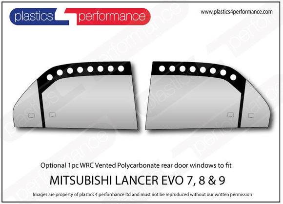 ポリカーボネート 左リアドアウインドウ｜三菱 Lancer Evo 7