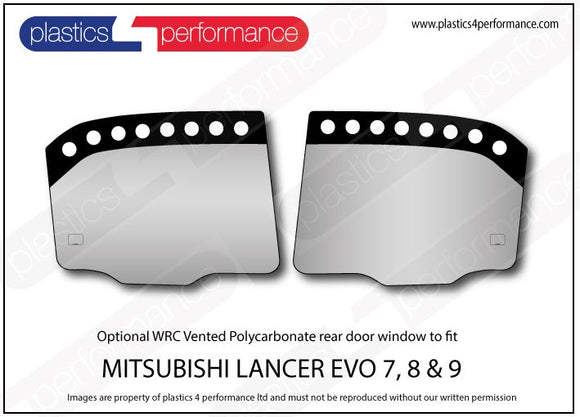 ポリカーボネート 左リアドアウインドウ｜三菱 Lancer Evo 7