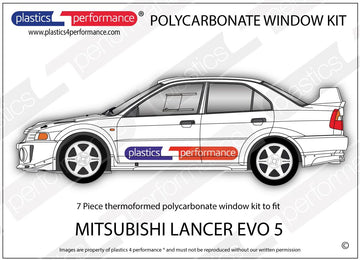 ポリカーボネート ウインドウキット｜三菱 Lancer Evo 5