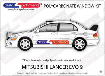 ポリカーボネート ウインドウキット｜三菱 Lancer Evo 9