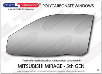 ポリカーボネート 左フロントドアウインドウ｜三菱 Mirage 5th Generation