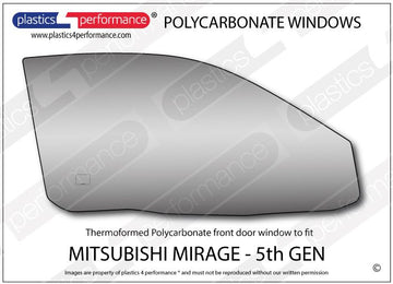 ポリカーボネート 右フロントドアウインドウ｜三菱 Mirage 5th Generation