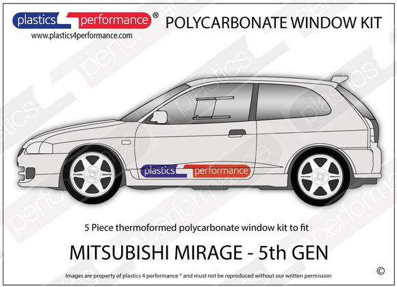 ポリカーボネート ウインドウキット｜三菱 Mirage 5th Generation