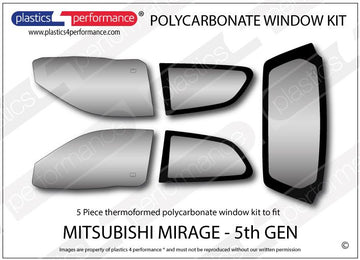 ポリカーボネート ウインドウキット｜三菱 Mirage 5th Generation