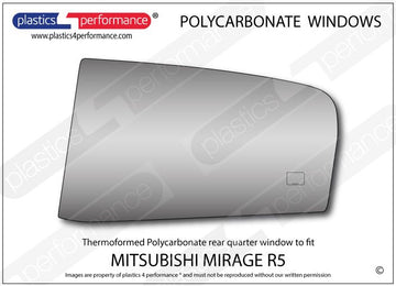 ポリカーボネート 左リアクォーターウインドウ｜三菱 Mirage R5