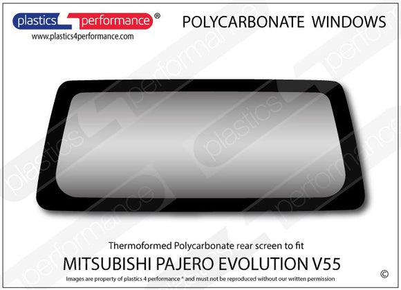 ポリカーボネート リアウインドウ｜三菱 Pajero Evolution V55V