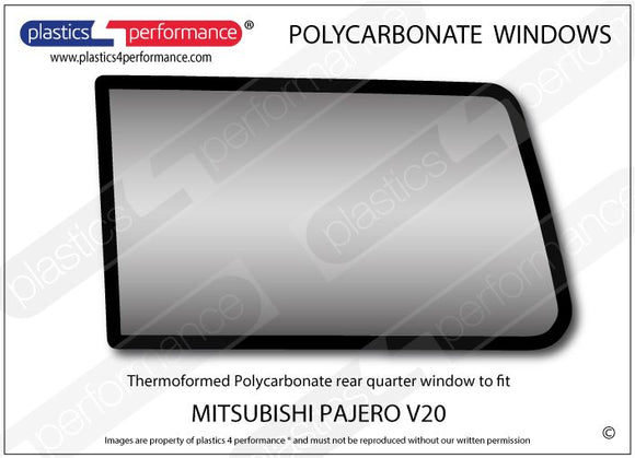 ポリカーボネート 左リアクォーターウインドウ｜三菱 Pajero V20 - 3dr
