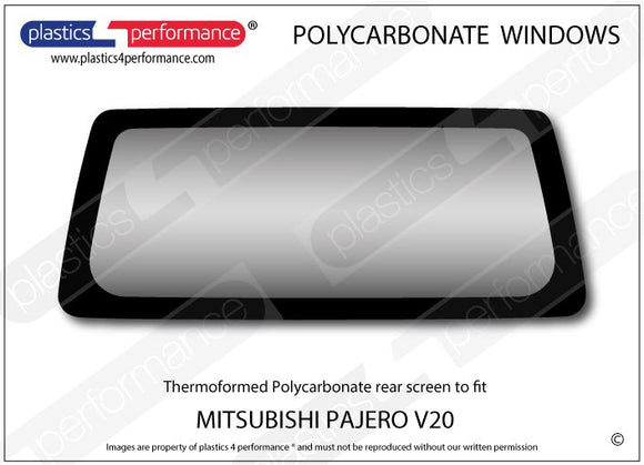 ポリカーボネート リアウインドウ｜三菱 Pajero V20 - 3dr