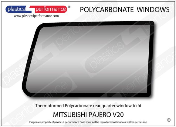 ポリカーボネート 右リアクォーターウインドウ｜三菱 Pajero V20 - 3dr