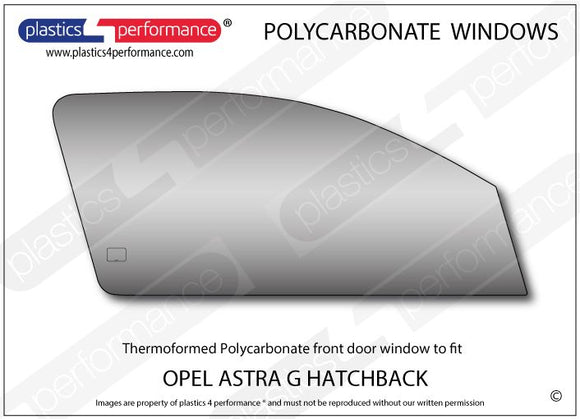ポリカーボネート 右フロントドアウインドウ｜Opel Astra G - 3dr Hatchback
