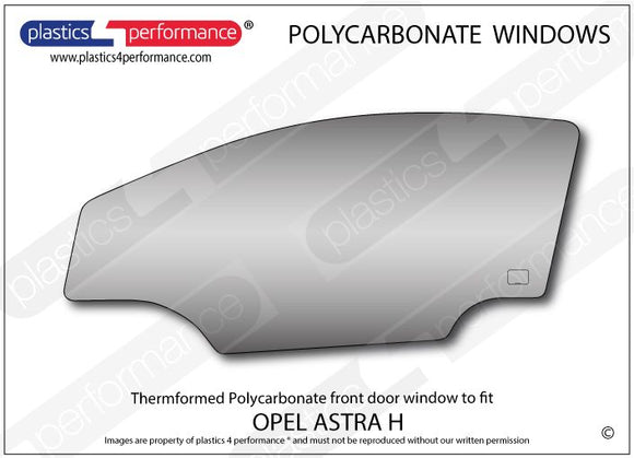 ポリカーボネート 左フロントドアウインドウ｜Opel Astra H - 3dr Hatchback
