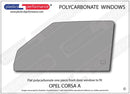ポリカーボネート 左フロントドアウインドウ｜Opel Corsa A - 3dr Hatchback