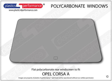 ポリカーボネート リアウインドウ｜Opel Corsa A - 3dr Hatchback