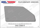 ポリカーボネート 右フロントドアウインドウ｜Opel Corsa A - 3dr Hatchback