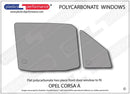 ポリカーボネート 右フロントドアウインドウ｜Opel Corsa A - 3dr Hatchback