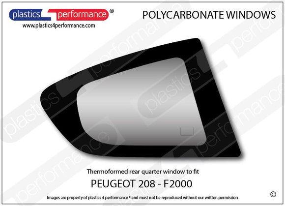 ポリカーボネート 右リアクォーターウインドウ｜Peugeot 208 F2000
