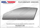 ポリカーボネート 左フロントドアウインドウ｜Peugeot 208 1st Generation - 3dr Hatchback