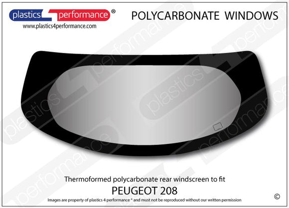 ポリカーボネート リアウインドウ｜Peugeot 208 1st Generation - 3dr Hatchback