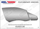 ポリカーボネート 右フロントドアウインドウ｜Peugeot 208 1st Generation - 3dr Hatchback