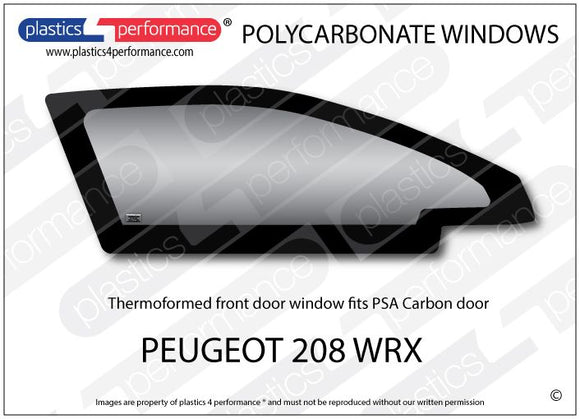 ポリカーボネート 右フロントドアウインドウ｜Peugeot 208 WRX