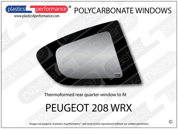 ポリカーボネート 右リアクォーターウインドウ｜Peugeot 208 WRX