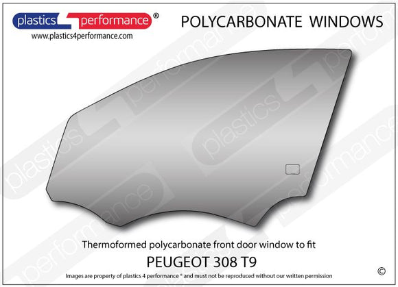 ポリカーボネート 左フロントドアウインドウ｜Peugeot 308 2nd Generation T9 - Hatchback