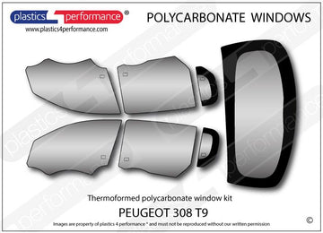 ポリカーボネート ウインドウキット｜Peugeot 308 2nd Generation T9 - Hatchback