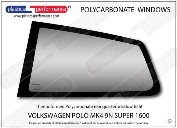 ポリカーボネート 左リアクォーターウインドウ｜Volkswagen Polo MK4 9N Super 1600