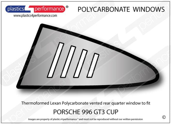 ポリカーボネート 左リアクォーターウインドウ｜Porsche 996 GT3 Cup