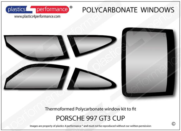 ポリカーボネート ウインドウキット｜Porsche 997 GT3 Cup
