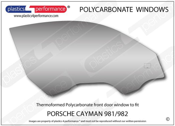 ポリカーボネート 右フロントドアウインドウ｜Porsche Cayman 981