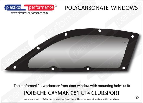 ポリカーボネート ウインドウキット｜Porsche Cayman 981 GT4 Clubsport MR