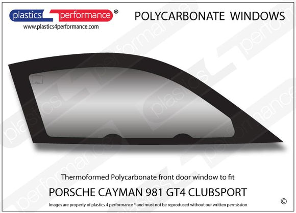 ポリカーボネート ウインドウキット｜Porsche Cayman 981 GT4 Clubsport MR