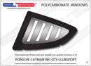 ポリカーボネート 左リアクォーターウインドウ｜Porsche Cayman 981 GT4 Clubsport MR