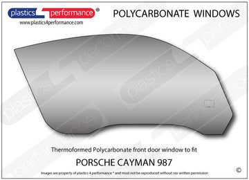 ポリカーボネート 右フロントドアウインドウ｜Porsche Cayman 987