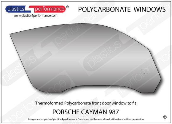 ポリカーボネート 右フロントドアウインドウ｜Porsche Cayman 987