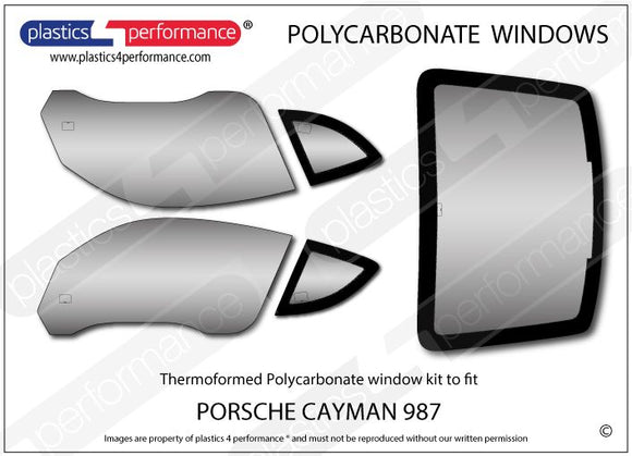 ポリカーボネート ウインドウキット｜Porsche Cayman 987